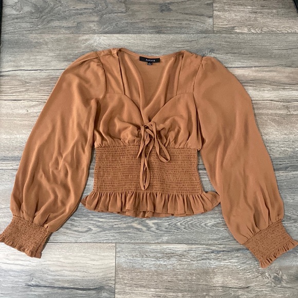 Elegant brown boho top - Picture 2 of 9
